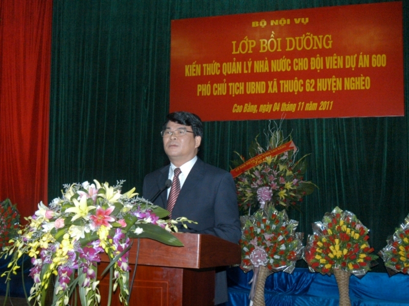 Khai giảng Lớp bồi dưỡng kiến thức quản lý nhà nước cho đội viên Dự án 600 Phó Chủ tịch UBND xã thuộc 62 huyện nghèo