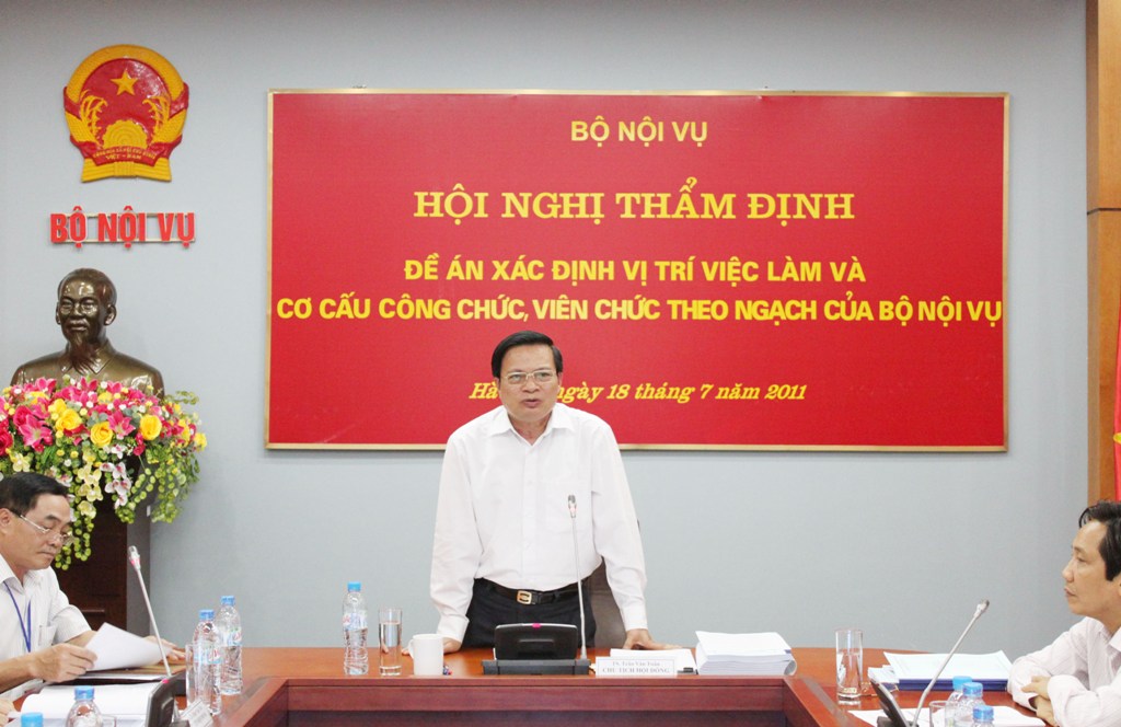 Hội nghị thẩm định Đề án xác định vị trí việc làm và cơ cấu công chức, viên chức theo ngạch của Bộ Nội vụ