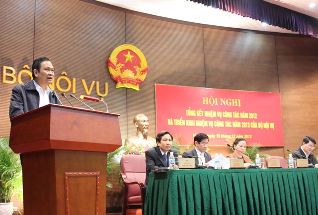 Hội nghị Tổng kết nhiệm vụ  công tác năm 2012 và triển khai nhiệm vụ công tác năm 2013 của Bộ Nội vụ