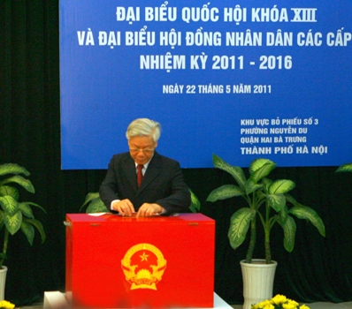 Các đồng chí Lãnh đạo, nguyên Lãnh đạo Đảng, Nhà nước đi bầu cử