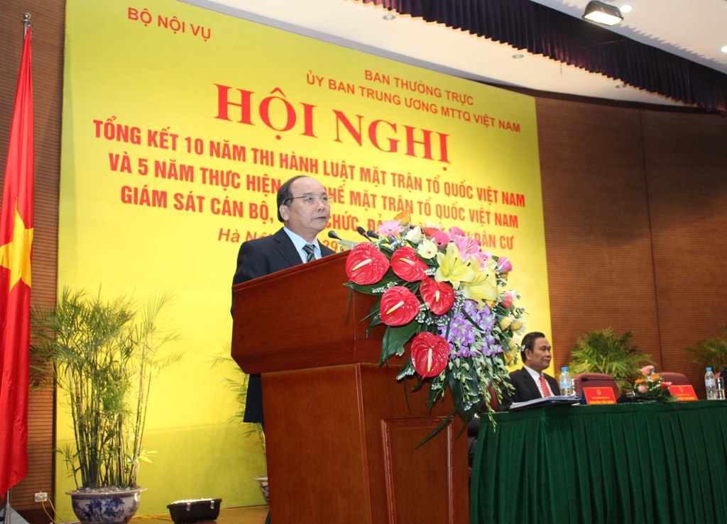 Hội nghị tổng kết 10 năm thi hành Luật Mặt trận Tổ quốc Việt Nam và 5 năm thực hiện Quy chế Mặt trận Tổ quốc Việt Nam giám sát cán bộ, công chức, đảng viên ở khu dân cư