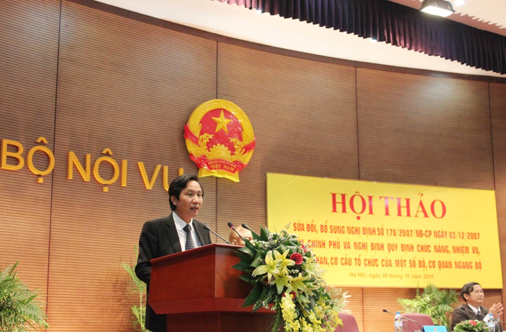 Hội thảo sửa đổi, bổ sung Nghị định số 178/2007/NĐ-CP ngày 03/12/2007 của Chính phủ và Nghị định quy định chức năng, nhiệm vụ, cơ cấu tổ chức của một số Bộ, cơ quan ngang Bộ