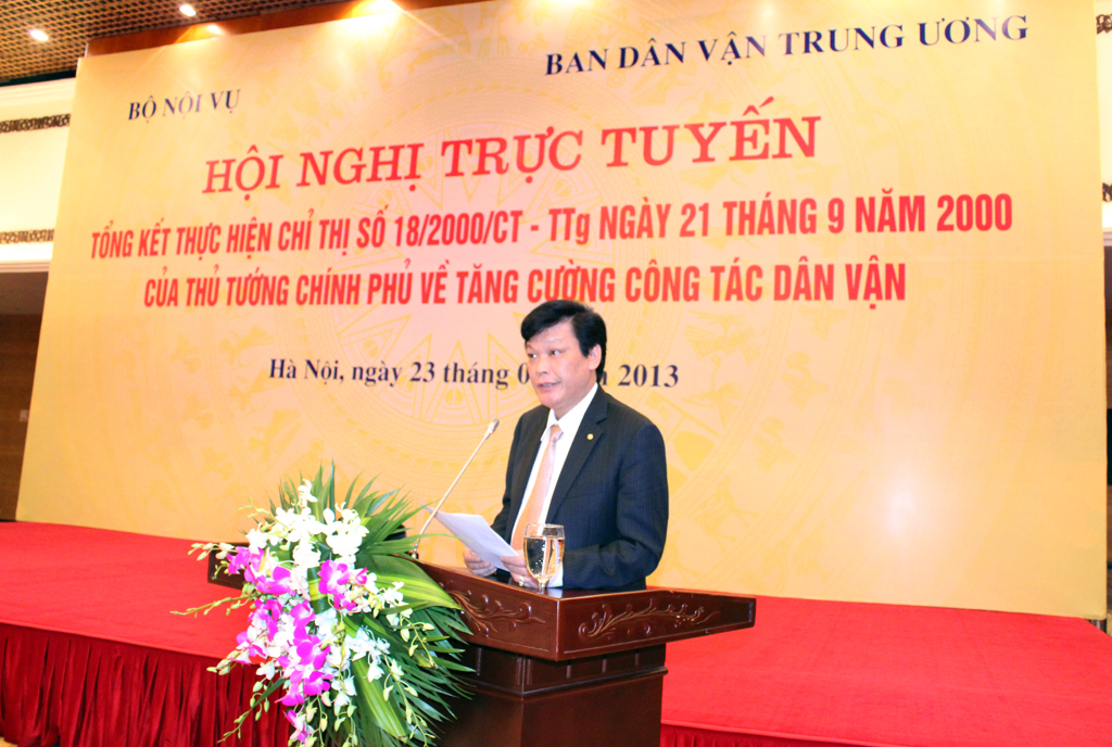 Hội nghị trực tuyến Tổng kết thực hiện Chỉ thị số 18/2000/CT-TTg của Thủ tướng Chính phủ về tăng cường công tác dân vận